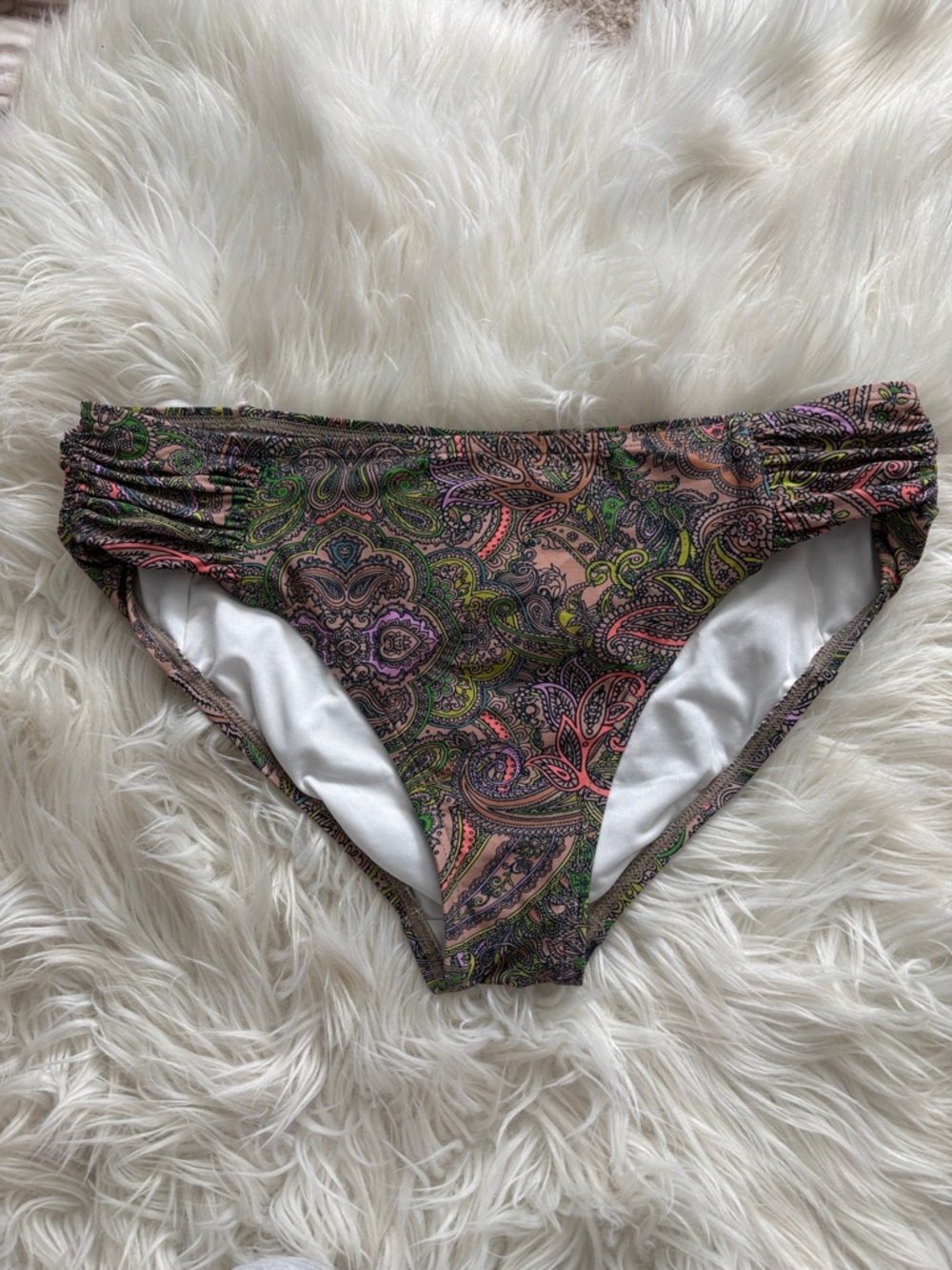 Soma Paisley Bikini Bottoms in Pink, Green and Purple